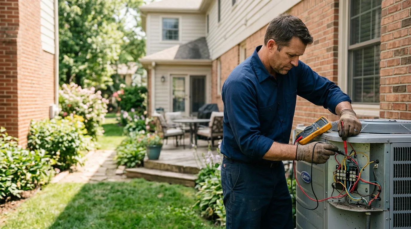 HVAC technician working near Eden, NY